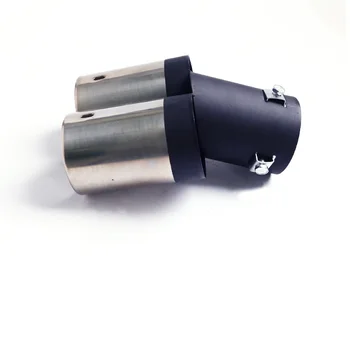 

Auto exhaust exhaust muffler tip stainless steel exhaust pipe 2 double tube chrome modified automotive tail throat liner