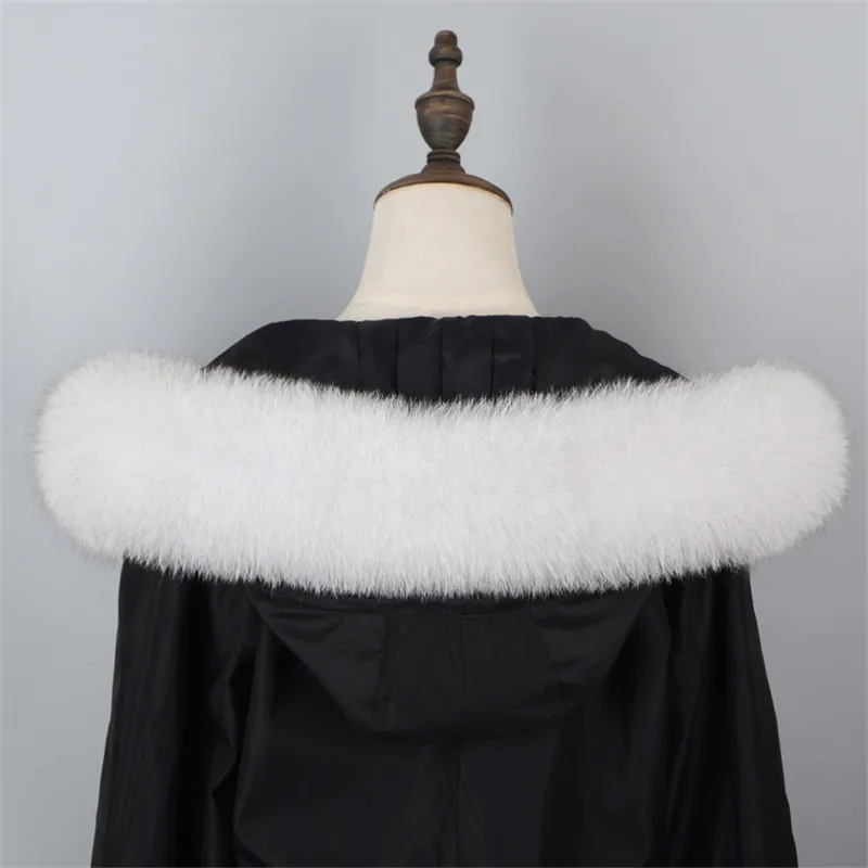 Зимняя мода натуральный Лисий Мех Шарфы-Снуды Женское пальто капюшон шаль многоцветный однотонный теплый Лисий мех воротник женское тёплое кашне