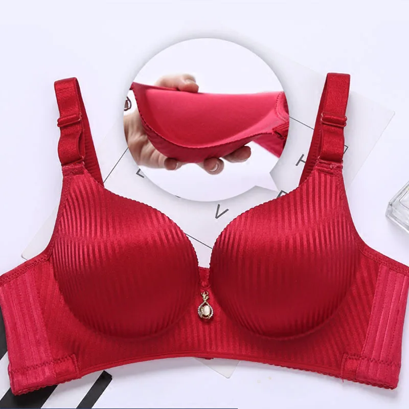 Thickened and Extra Thick Bra Flat Chest Small Chest Artifact Adjustable  8cm Steamed Bread Cup Bra Girl's Underwear Without