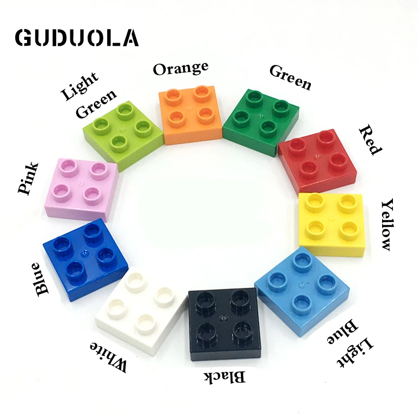 

Guduola Plate 2x2dots in Block Base Plate Big Building Block Large Size Dots for Kids compatible for DUPLO DIY Toy 30pcs/lot