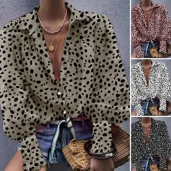 

Oversized Tunic Women's Printed Leopard Blouse ZANZEA 2020 Elegant Button Tops Long Sleeve Shirts Female Female Lapel Blusas