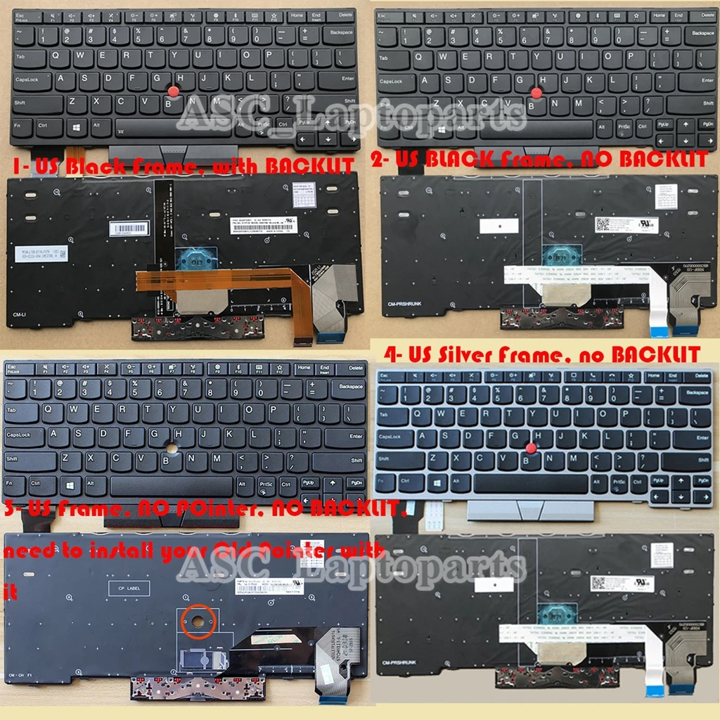 Nuova Tastiera Qwerty Usa Per Lenovo Thinkpad X280 A285 X395 X390 , L13 Gen 1 L13 Yoga Gen 1 , X13 Gen 1 , L13 Gen 2 Retroilluminato, Cornice