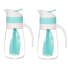 2Pcs Kitchen Mixing Cup Salad Juice Bottle With Manual Rotating Salad Dressing Stirring Cup Seasoning Sauce Dipping Sauce Salad