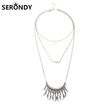 

Alloy Ethnic Tassel Shell Pearl Boho Choker Necklace For Women Jewelry Collares Chains Chain On The Neck Gift Aesthetics XL10206