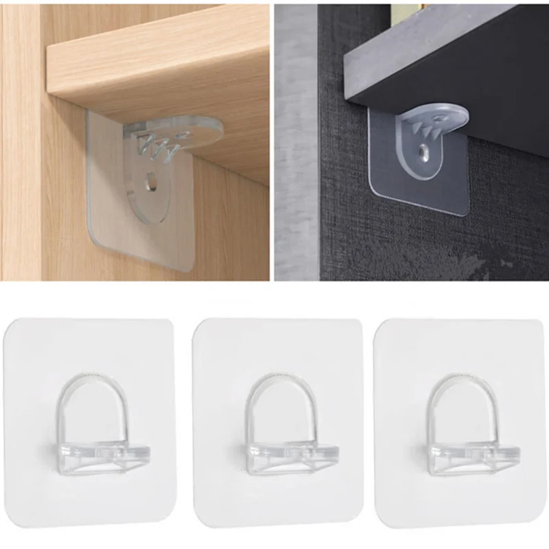 10pcs Strong Shelf Support Adhesive Pegs Closet Cabinet Layered Partition Board Fixed Bracket Paste Hook Furniture Hardware | Дом и сад