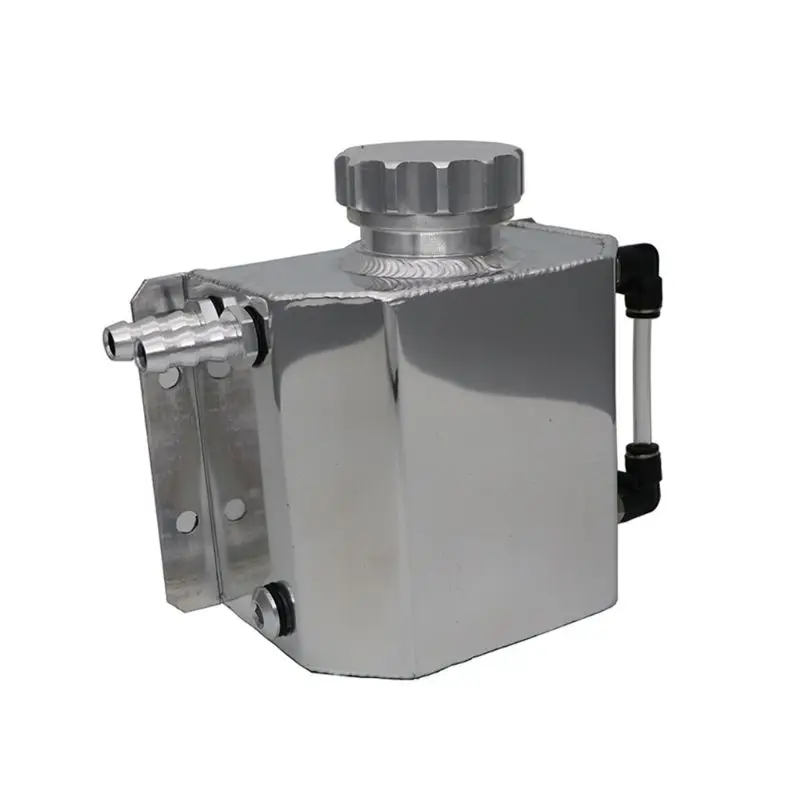 

1pc 1000ml Aluminium Oil Catch Can Tank Reservoir with Drain Plug Polished