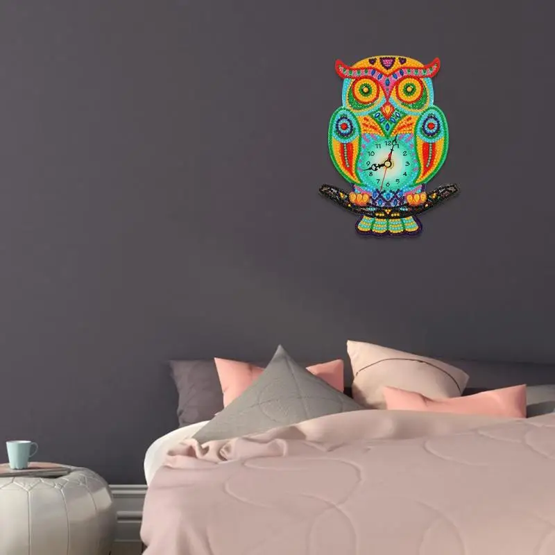 5D DIY Алмазная картина часы полностью специальная форма сверла вышивка крестиком настенные часы в форме Совы часы навесной домашний Декор подарок