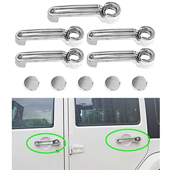 

5X5 Plated 4 Door Pull Handle Cover and Tailgate Handle Cover for 2007-2017 Jeep Wrangler Jk / 2008-2012 Jeep Liberty / 2007-201