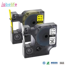Labelife 1 упаковка 18057 18058 черный на белом, желтый 19 мм для DYMO Rhino IND термоусадочные трубки LabelWriters PRO1000 Rhino3000 4200