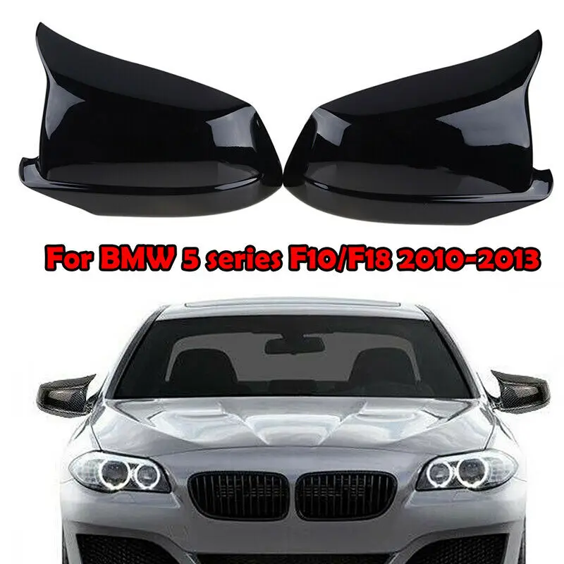 

Gloss Black Car mirror cover Cap 51167216369 51167216370 Practical New