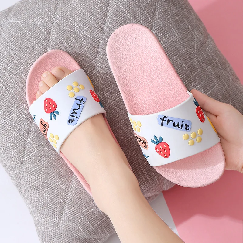 Slippers Women's Summer Cute Cartoon Couple's Home Indoor Non-Slip Bath Slippers Slippers Men Home Slippers for Men Shoes Men