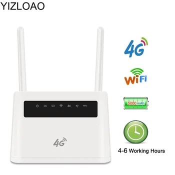 YIZLOAO 4G WiFi Router battery CPE external dual antenna 4G wireless modem hotspot WAN LAN port PPTP L2TP static routing QoS 1