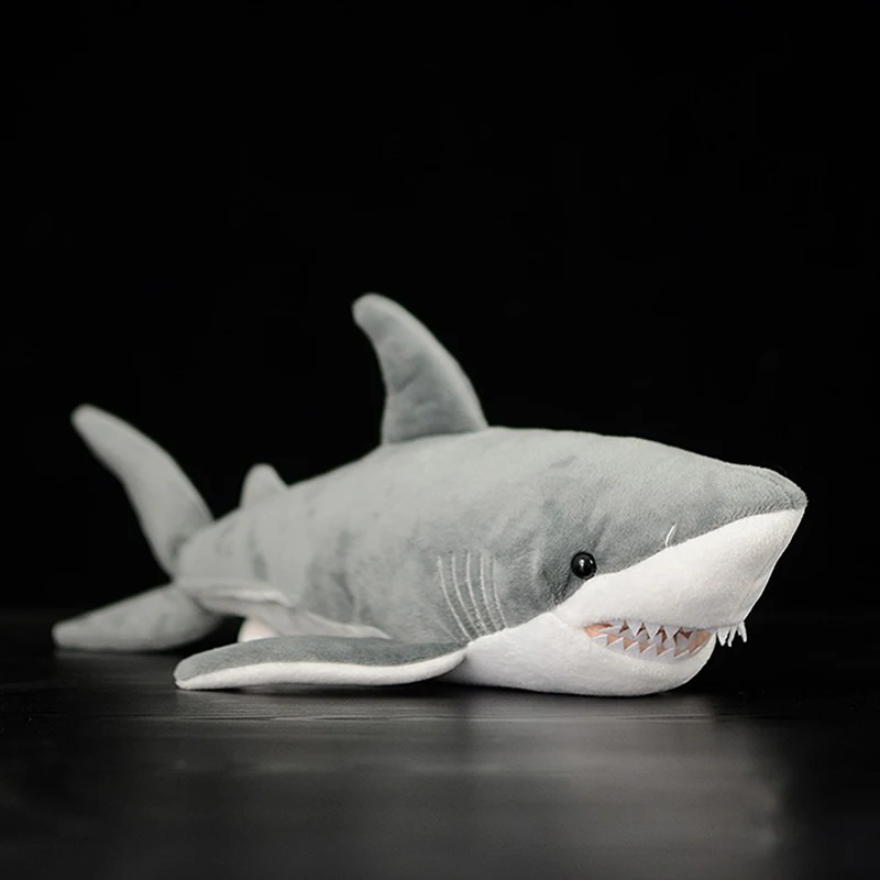 

16" Lifelike Great White Shark Stuffed Toy Soft Shark Plush Toys Simulation Ocean Animal Toy Christmas Gifts For Kids