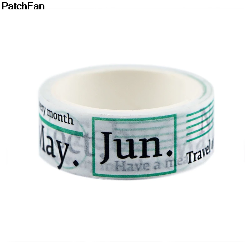 Patchfan 12-месячный план DIY Скрапбукинг липкий клей Васи бумага маскирующая лента печатные узоры наклейки A2681