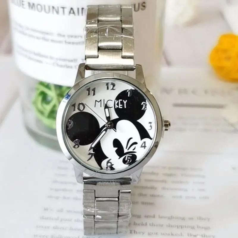 Disney Mickey Mouse Minnie Kids Student Cartoon Watch Aolly Steel Orologi Al Quarzo Orologio Per Ragazzi Regalo Per Ragazze