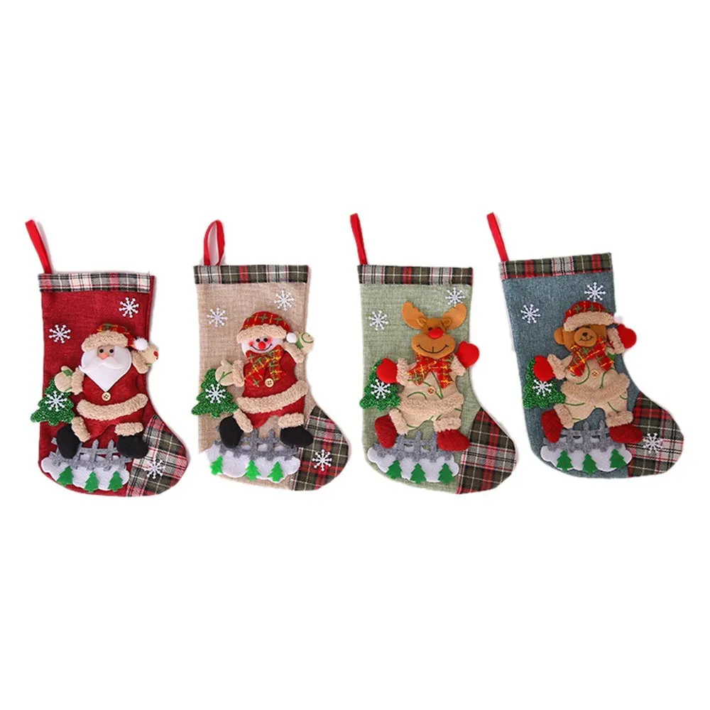 

Christmas New Style Doll Christmas Socks Tree Pendant Christmas Decoration Wine Bottles Sets Kitchen Cutlery Holder