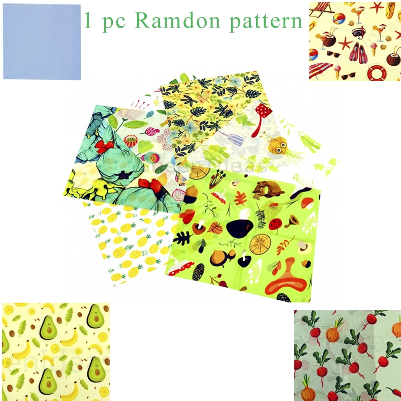 random pattern Многоразовая пчелиная восковая пищевая обертка устойчивая пластиковая пищевая оберточная бумага Экологичные обертки нулевое хранение пищевых отходов - Цвет: random pattern