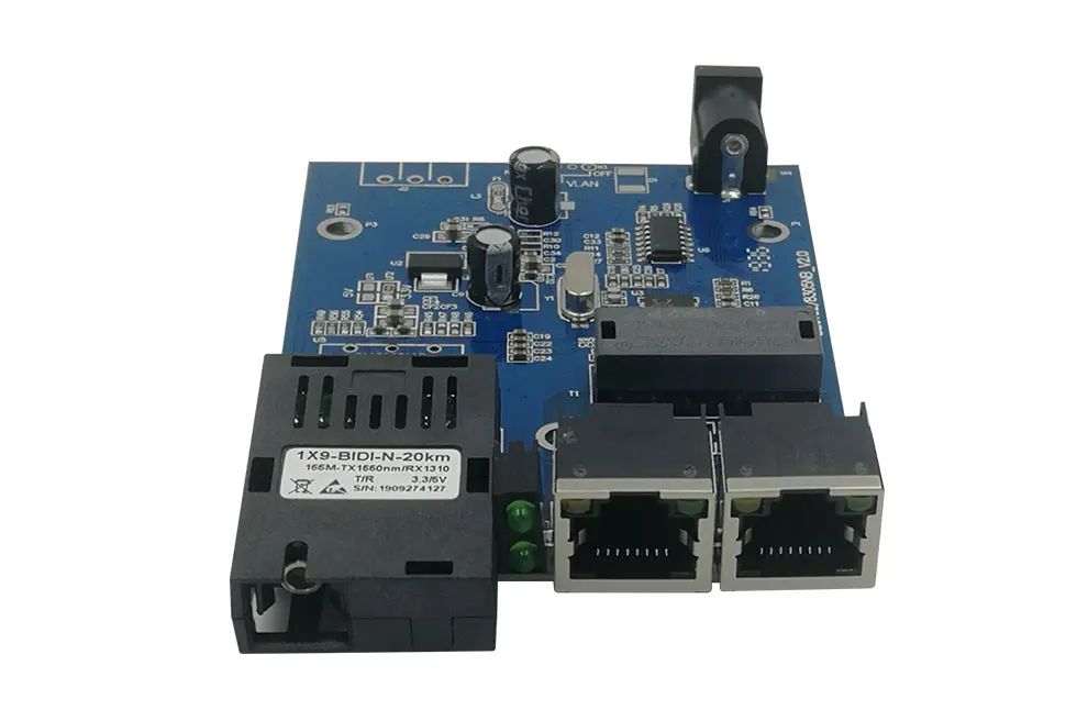 2 RJ45 1 SC 10/100M быстрый Ethernet коммутатор 20 км волоконно-оптический медиаконвертер одномодовый волоконный порт печатной платы 10 штук