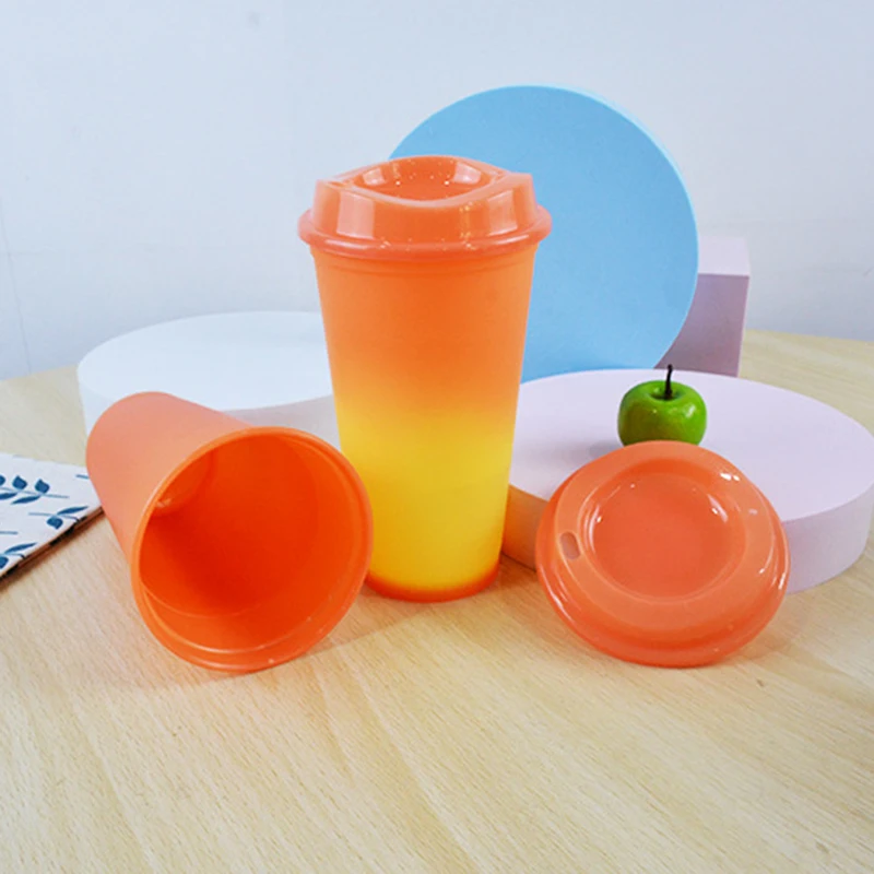Color Changing Cups With Lids 473ml Reusable Bpa Free Creative Hot Drink Cups For Kids Drinkware Kitchen Dining Bar