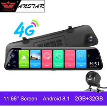 Anstar 11,6" 4G Автомобильный видеорегистратор 2+ 32GB Android 8,1 зеркало заднего вида 1080P видео регистратор ADAS gps авто регистратор видеорегистратор