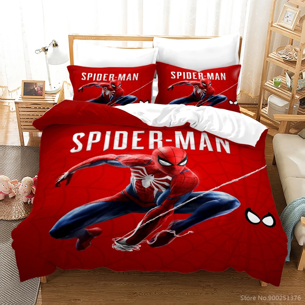 Marvel Superhero Spiderman 3d Bedding Set Queen King Size Duvet Cover Comforter with Pillowcase Home Textile Gift | Дом и сад