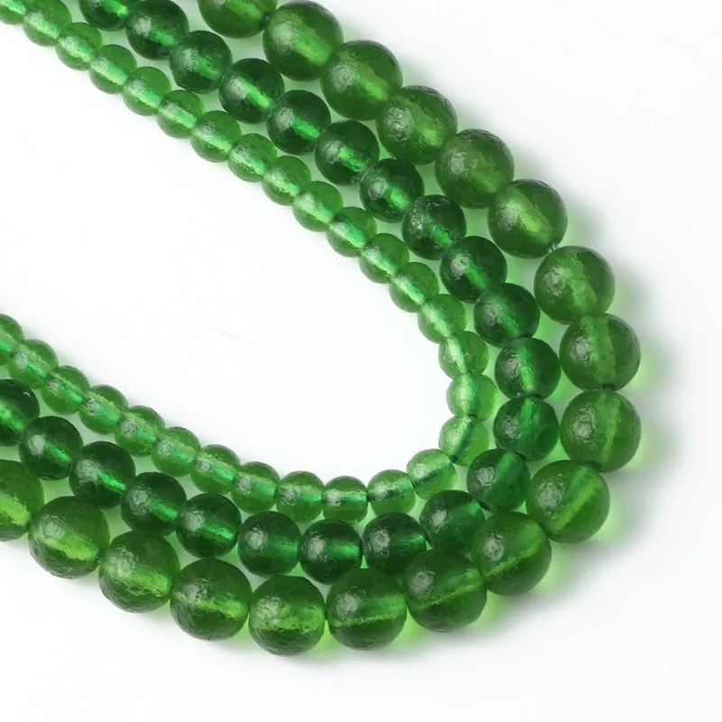 

Natural Green Czech Meteorite Glass Beads 6mm-10mm Moldavite Energy Crystal Round Beads for Bracelet Diy Jewelry Wholesale 15''