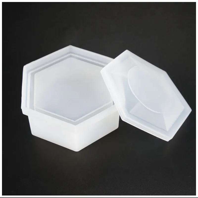 

Transparent Hexagon Storage Box Silicone Mold DIY handmade Jewelry Tool Moulds UV Epoxy Resin Decorative Craft Wholesale