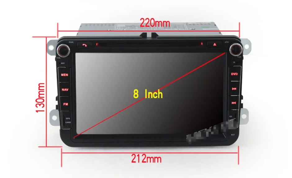 Top 5pcs Car DVD Player 2G RAM Android 7.1 8 Inch  For V W/Volkswagen/POLO/PASSAT/Golf/TOURAN/SHARAN 2
