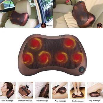 

Relaxation Back&Shoulder Home Car Cervical Shiatsu Massager Electric Neck Massage Pillow W/ Heating Kneading Infrared Therapy