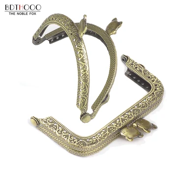 

10pcs/lot 8.5cm Round Metal Purse Frame for Clutch Bag Handbag Accessories Making Kiss Clasp Lock Bronze Tone Bags Hardware