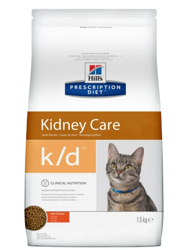 Hill's Prescription Diet k/d Kidney Care корм для кошек диета поддержания здоровья почек Курица 5