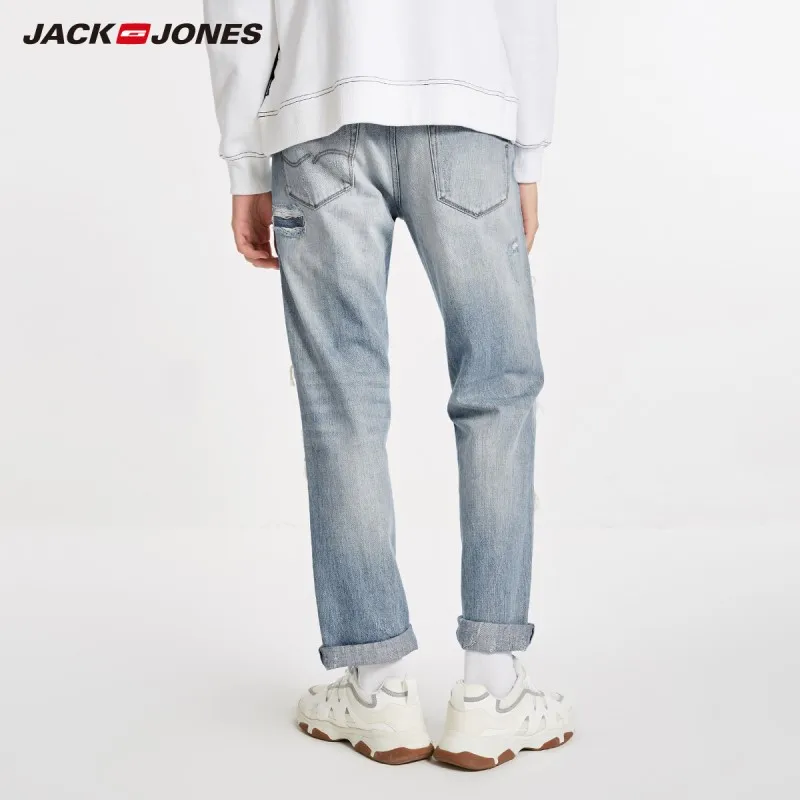 JackJones осень мужской светильник рваные джинсы с дырками повседневная мужская одежда 218432521