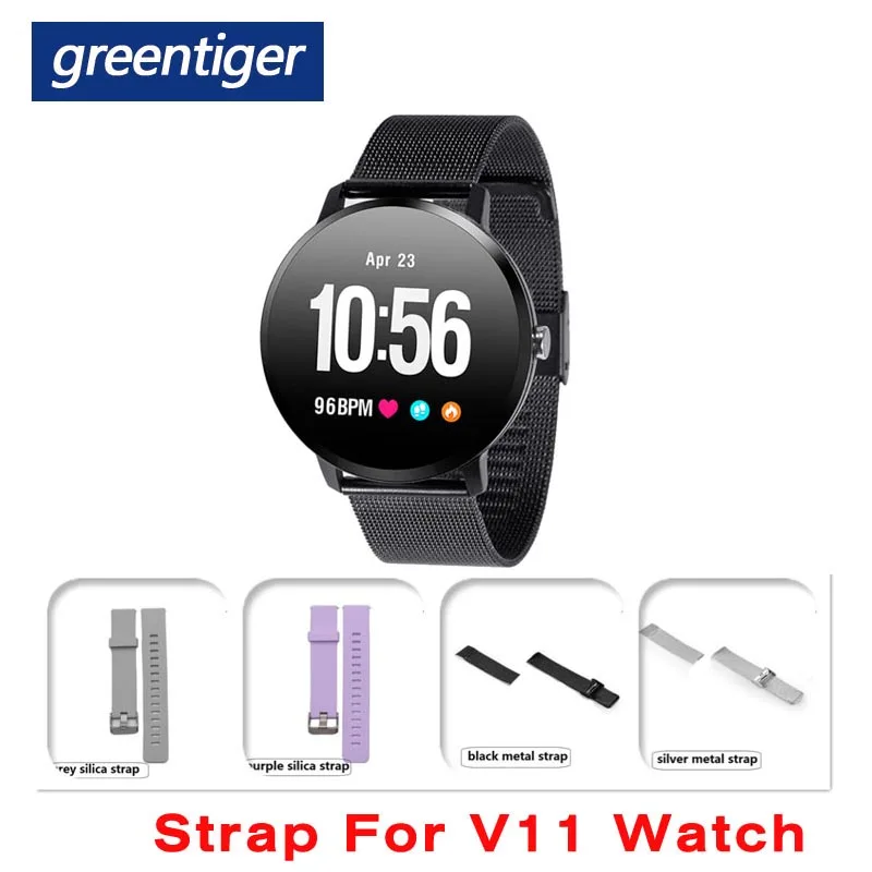 Ремешок Greentiger V11 и V6 из кремнезема металлический ремешок для смарт часов