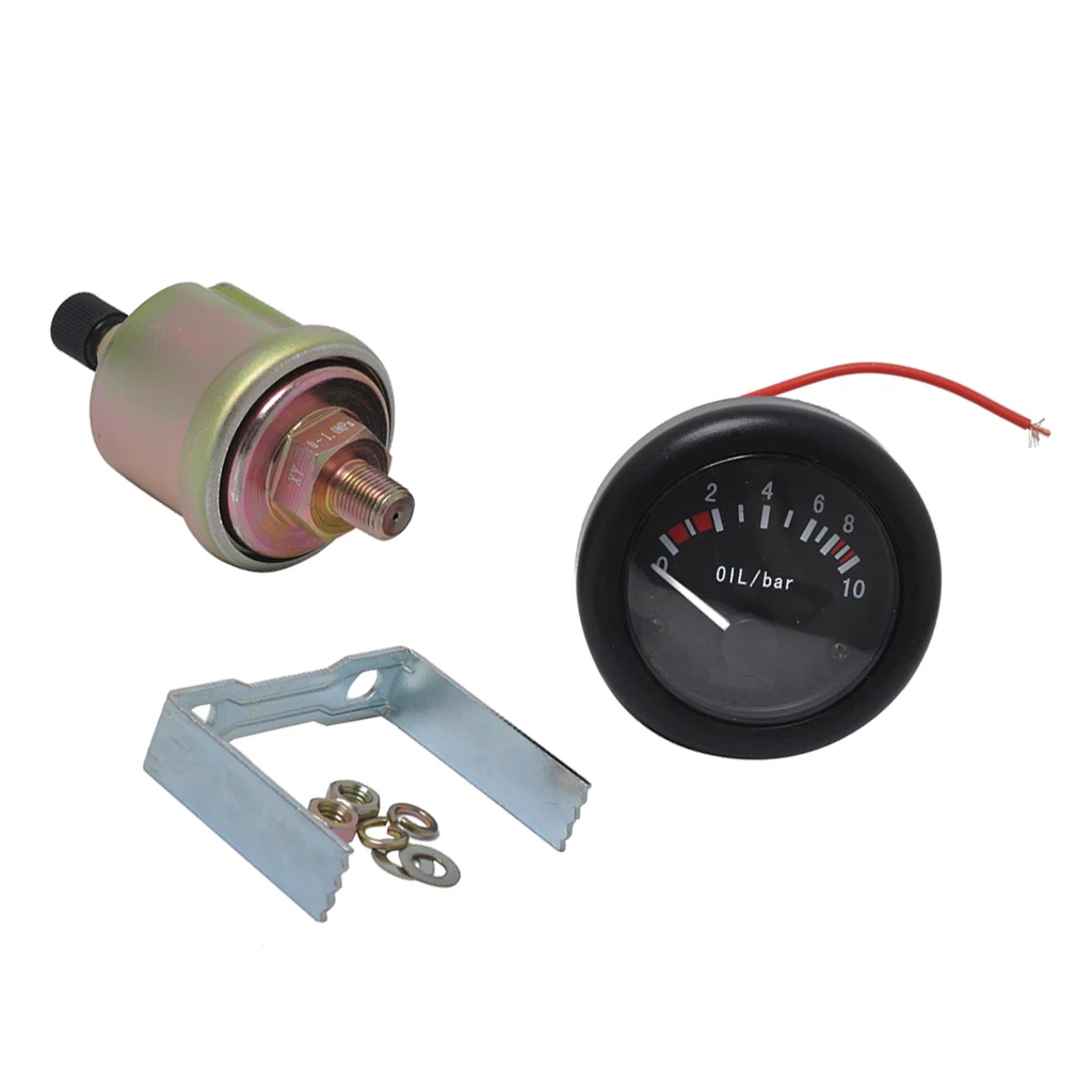 12V Boat Marine 0-10 bar Oil Pressure Gauge Pointer Meter 2