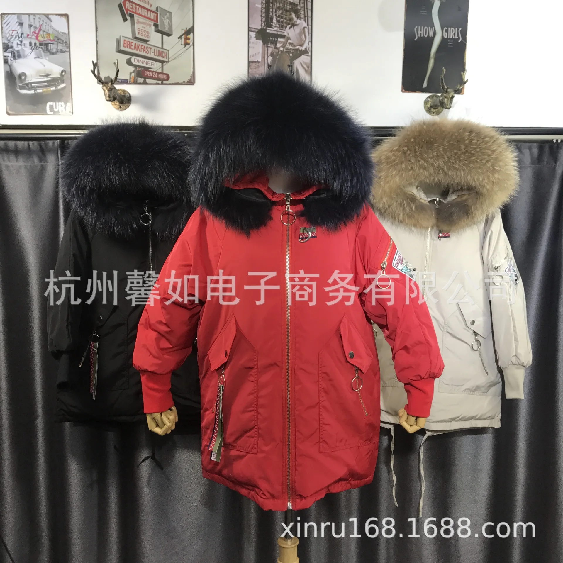 New Style Crane-down Jacket Women's Mid-length Embroidered down Coat Home Direct Supply Physical Store