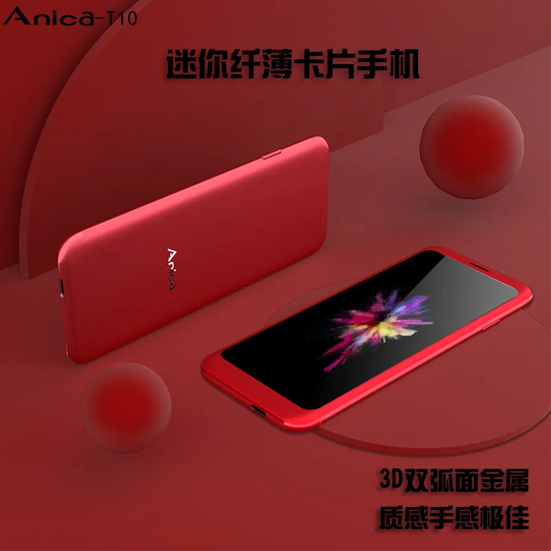 

T10 Mini Light & Fashionable Card Type Mobile Phone 3D Double Globoidal Touch Control GPRS Positioning Children Students Cool Mo
