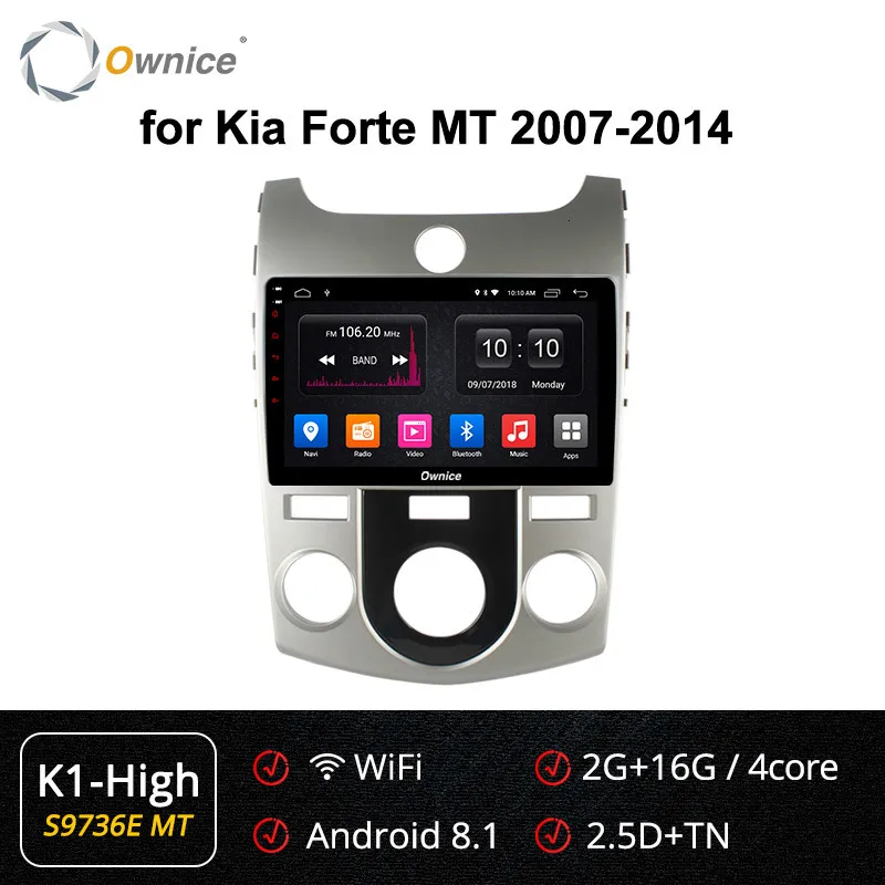 Ownice K1 K2 K3 Android 9,0 Octa 8 Core Автомобильный DVD плеер для KIA Форте 2007 2010 2011 2012 2013 автомобилей радио плеер gps 4 аппарат не привязан к оператору сотовой связи - Цвет: S9736-1 K1-High