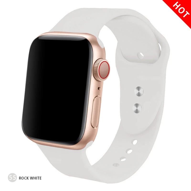 Rock white Мягкий силиконовый сменный спортивный ремешок для 38 мм Apple Watch Series1 2 3 4 5 42 мм ремешок для наручных браслетов для iWatch Sports Edition - Цвет ремешка: Rock white