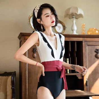 

One-Piece Swimsuits Swimwear 2019 Bathing Suit One Piece Bikini Lady's Swimsuit Swim Wear Woman Fused Female Korean Ins Cover