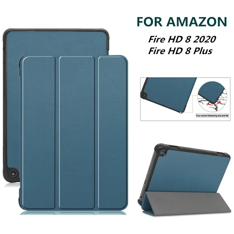 Nuova Custodia Hd8 Per Kindle Fire Hd 8 Plus 2020 8.0 ''Pollici 3 Volte Hard Pc Back Smart Cover Antiurto Custodia Magnetica Coque Shell