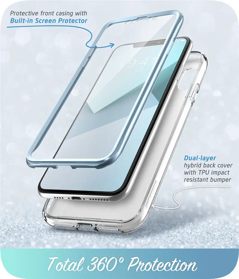 I-BLASON для iPhone X Xs чехол 5," Cosmo Series полный корпус блестящий Мраморный бампер чехол со встроенной защитной пленкой