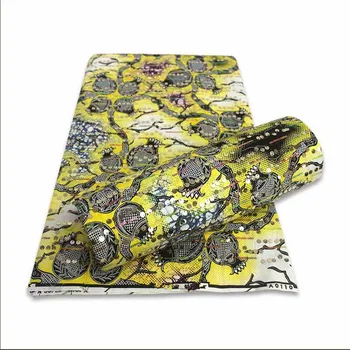 

Latest Cotton Veritable Wax Tissus Fabric 6yard Nigerian sequins Wax Fabric Original High Quality Pagne 2020 New Tissus Fabric