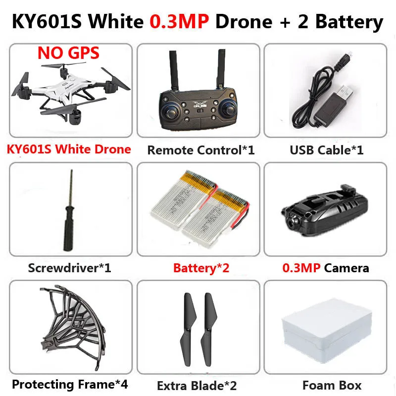 KY601S 0.3MP W 2B KY601G KY601S Профессиональный Дрон с камерой 4K HD 5G WiFi gps FPV дистанционное управление расстояние 2 км RC Квадрокоптер вертолет детские игрушки - Цвет: KY601S 0.3MP W 2B