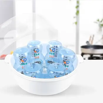 

Baby Microwave Bottle Disinfection Box High Temperature Nipple Sterilizer Home Microwave Steam Sterilizerl Set Storage Box