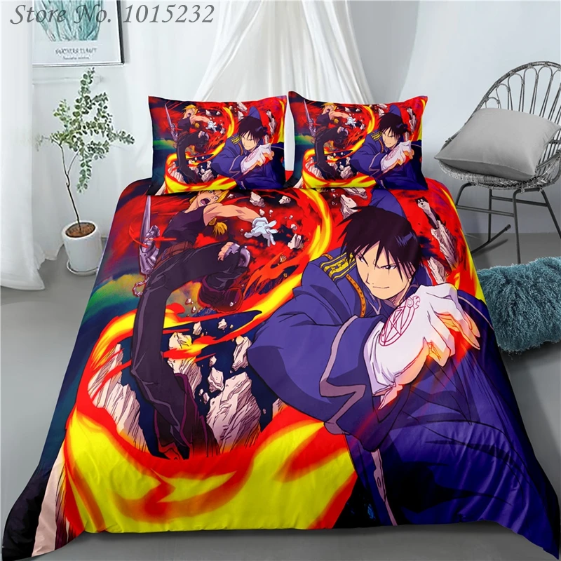 

Japan Anime Fullmetal Alchemist 3D Printed Bedding Set Duvet Covers Pillowcases Comforter Bedding Set Bedclothes Bed Linen