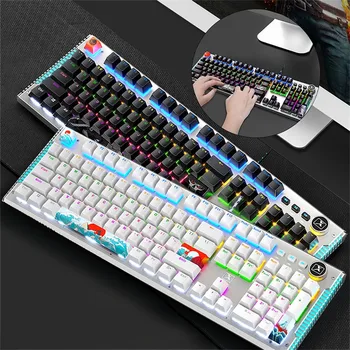 

Mechanical Keyboard LED Backlight Wired Gaming Keyboard For Game Laptop PC Professional Gamer Keyboard #LR4