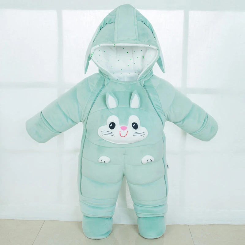 rabbit green Теплая зимняя одежда для девочек; коллекция года; стильные балетки для новорожденных - Цвет: rabbit green