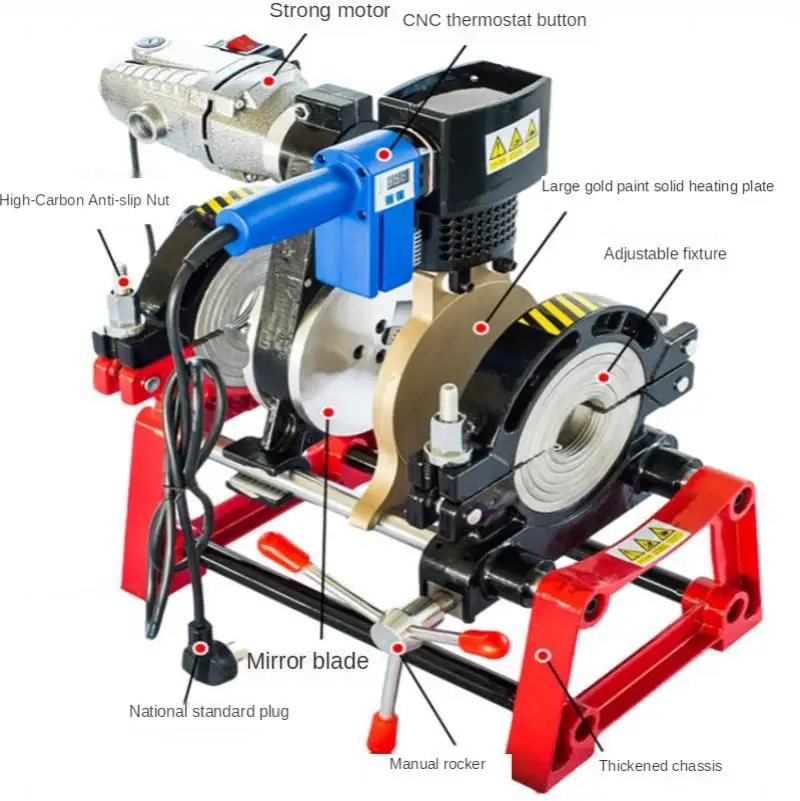 160 Manual Single and Double Column Hot Melt Machine Butt Welding Machine Pe Butt Welding Pipe Hot Melt Machine 5