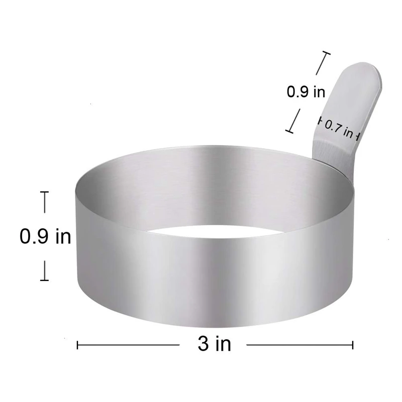 Кольцо для яиц, 4 шт 3 дюйма из нержавеющей стали металлические кольца для яиц форма для омлета приготовления Блинов кухонный инструмент