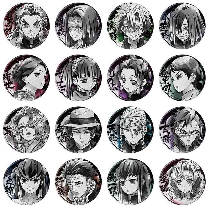 5.8CM Tinplate Tanjirou Icon Collection Breastpin For Backpacks Anime Badges Demon Slayer: Kimetsu No Yaiba Cosplay Brooch Pins